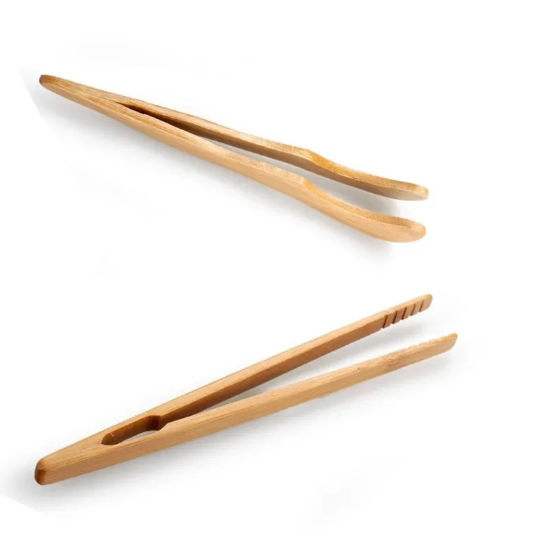 1pc Wooden Tea Tweezer Bacon Tea Clip Tongs Bamboo Salad Food Toast Bend Clip Straight Clips Kitchen Accessories Teaware bamboo tea accessories wooden food tongs