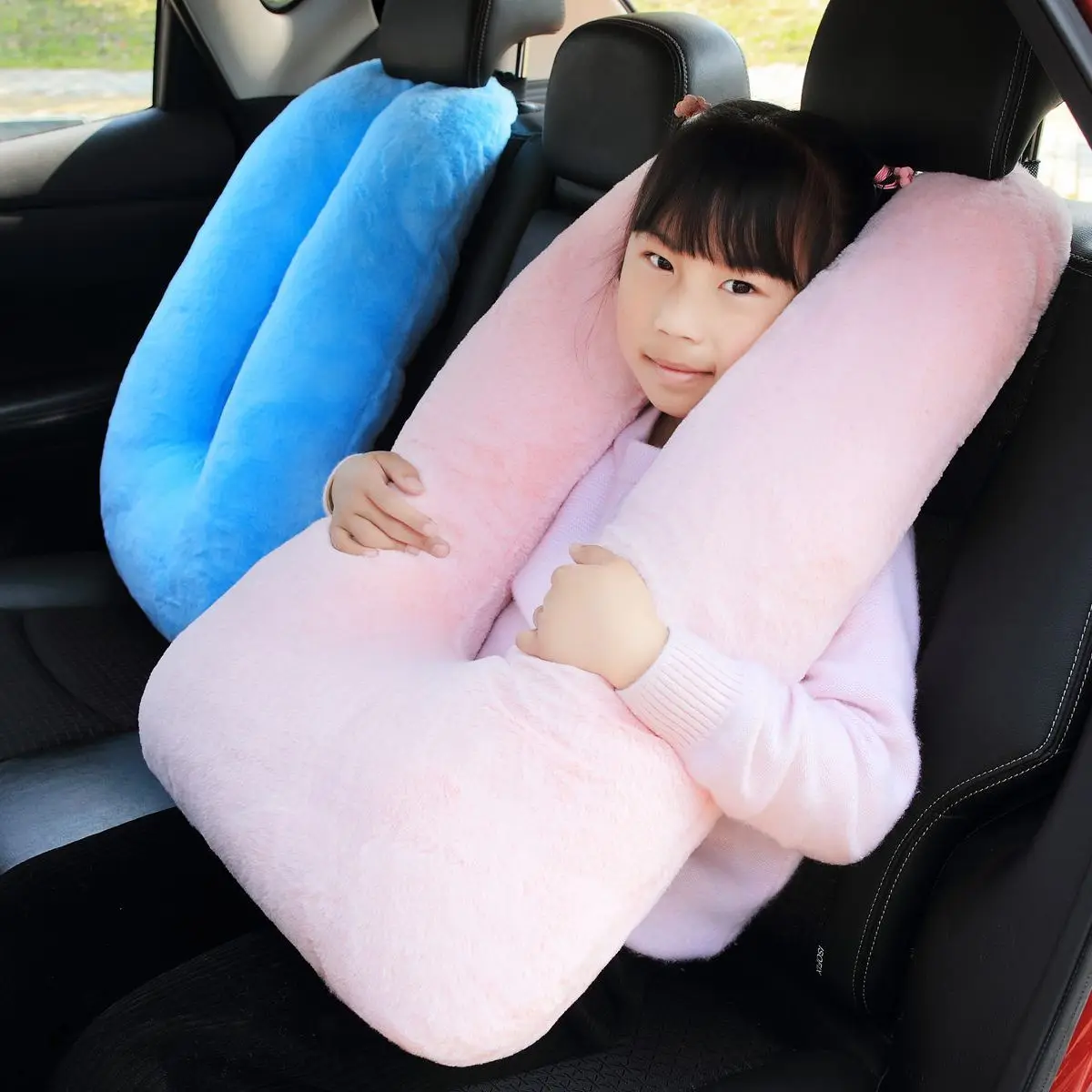 Car Pillow Safety Belts Pillows Cover Car Kids Travel Sleeping