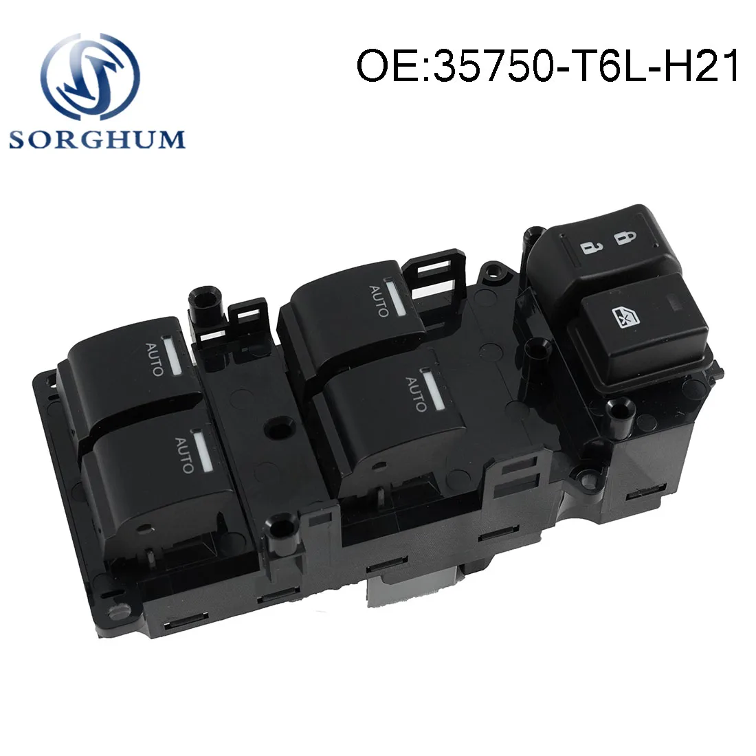 Sorghum New Front Left Side Electric Power Window Master Control Switch For Honda Spirior 2015 2016 2017 2018 35750-T6L-H21 sorghum 93581 1r000 93580 1r001 electric power window control switch rear left regulator button for hyundai accent 2013 2017