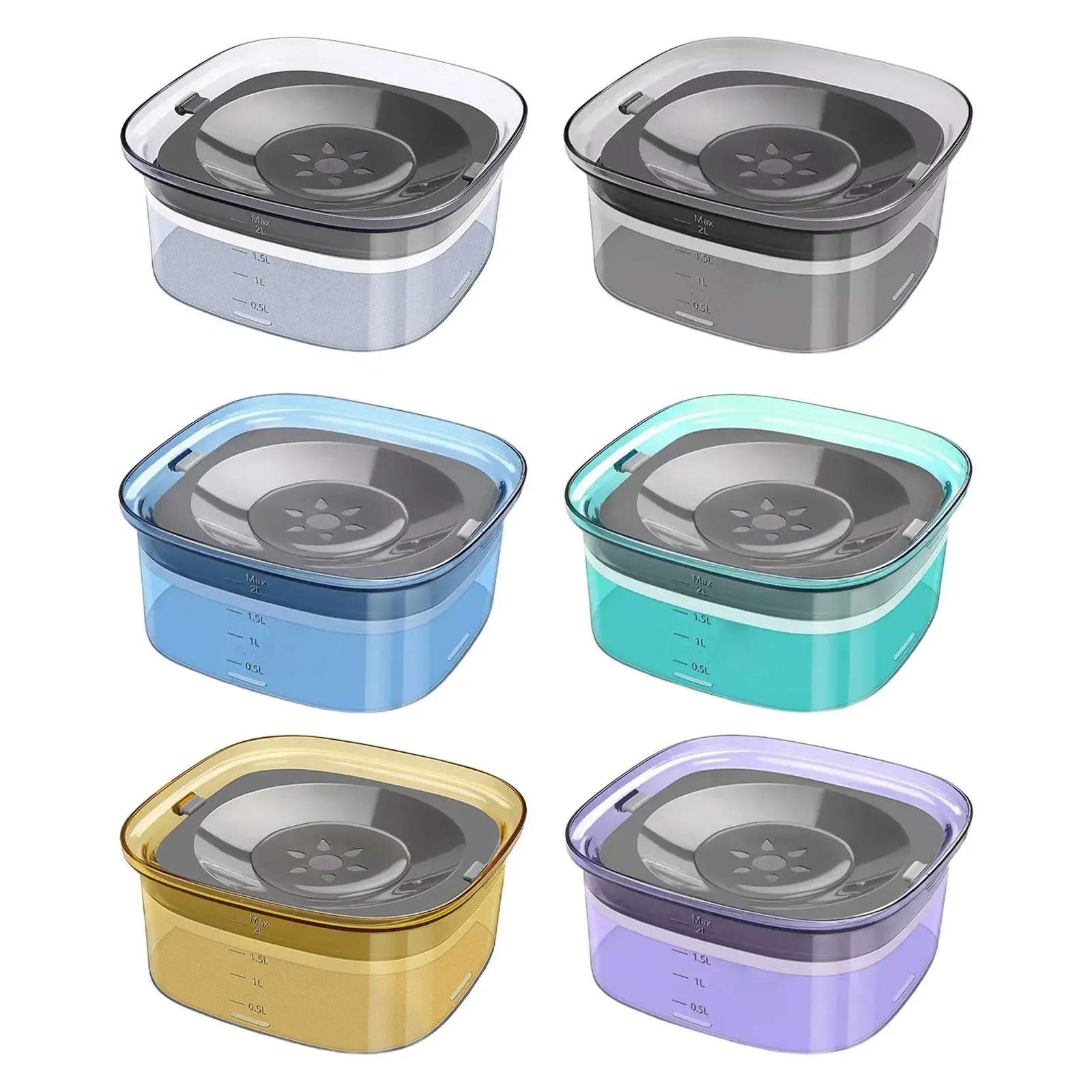 

Dog Water Bowl Travel Vehicle Carried for Medium and Large Dogs No Spill 2L Large Capacity Floating Bowl Dog Water Slow Feeder