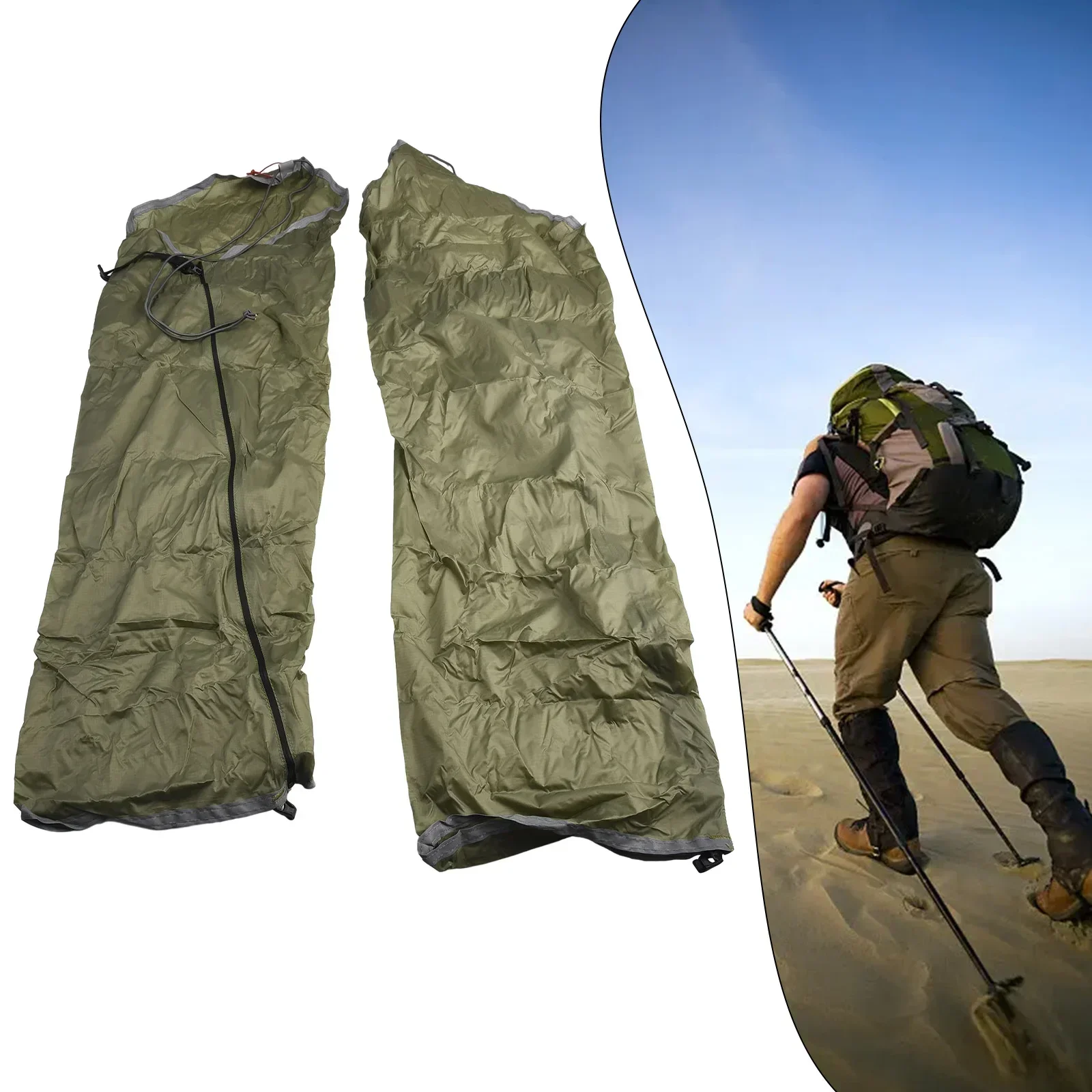 20D Silicone Coated Nylon Waterproof Pants Leg Sleeves Lightweight Rain Trousers Separable Pant Legs Outdoor Camping Equipments