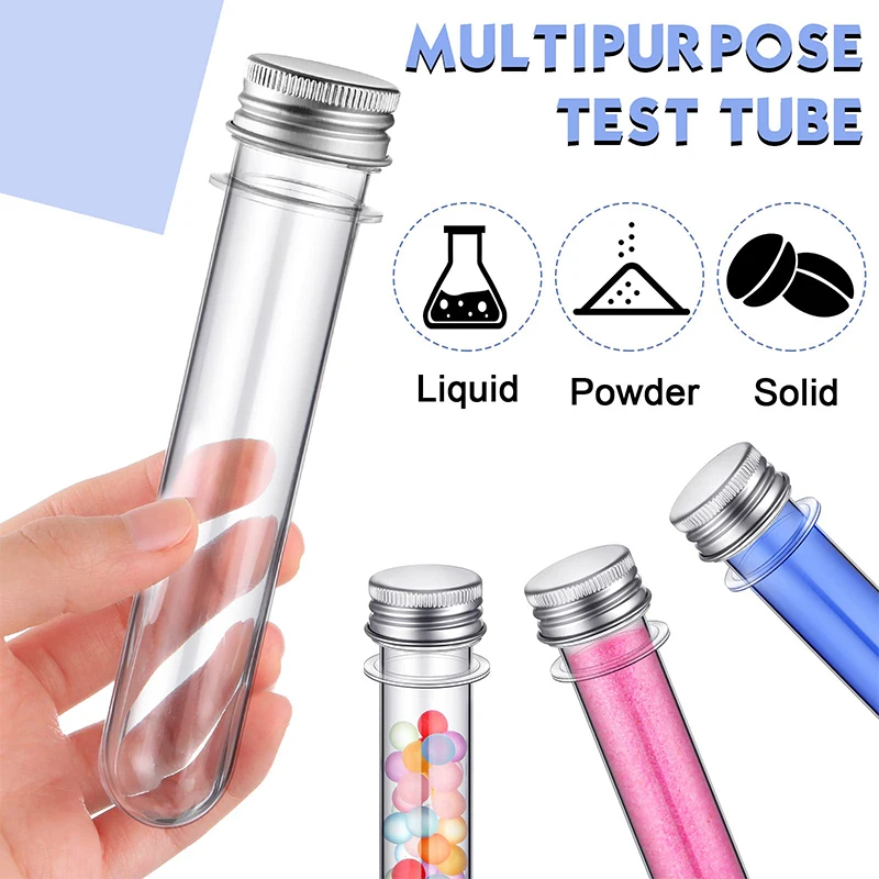 과학 파티 테스트 튜브, 투명 플라스틱 테스트 튜브, 검볼 캔디 튜브, 목욕 소금 유리병용, 40 ml, 23x140mm, 30 개