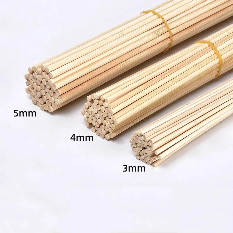 50pcs 20cm 30cm 50cm Bamboo Rod Dowel Bamboo Stick for Kite Modeling Craft  Supplies Construction Material Architecture Model kit