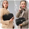 Trousse de maquillage en cuir de grande capacité pour femmes