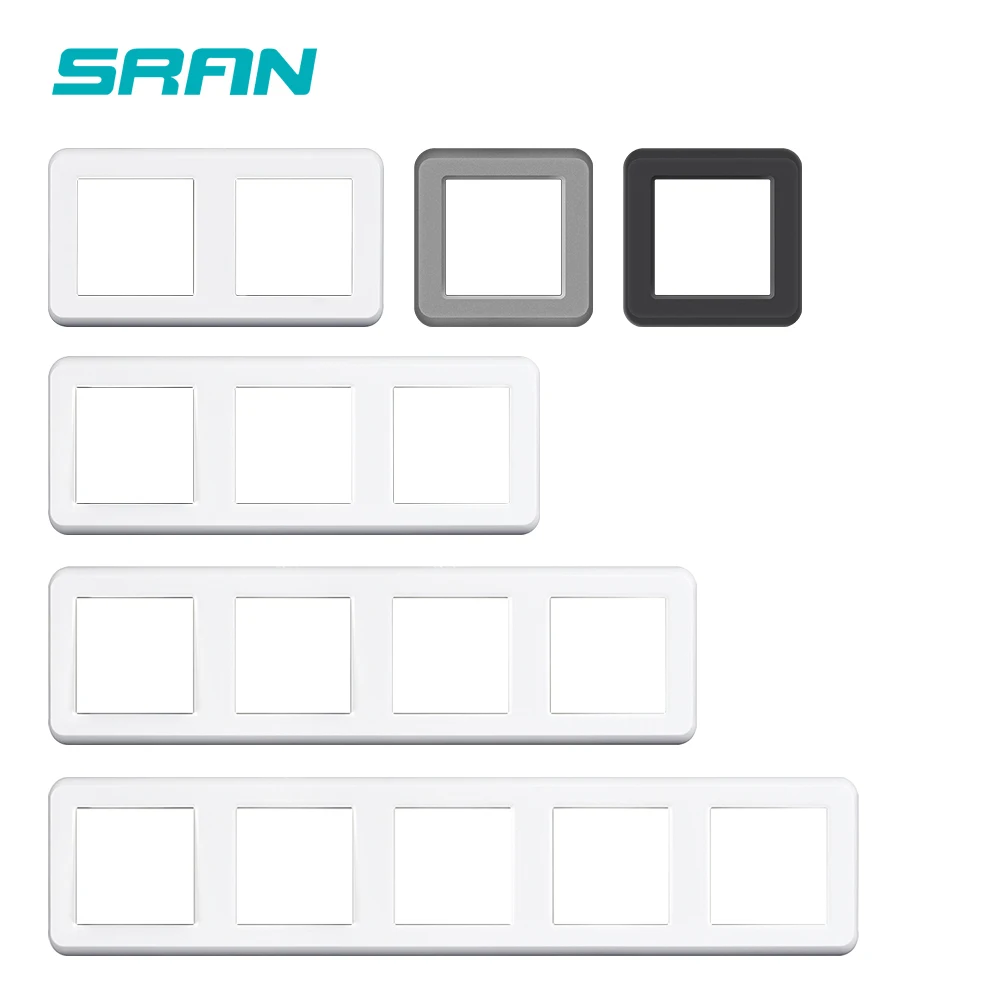SRAN Blank panel without mounting iron plate white pc flame retardant material panel 224*82mm for F series sockets and switches