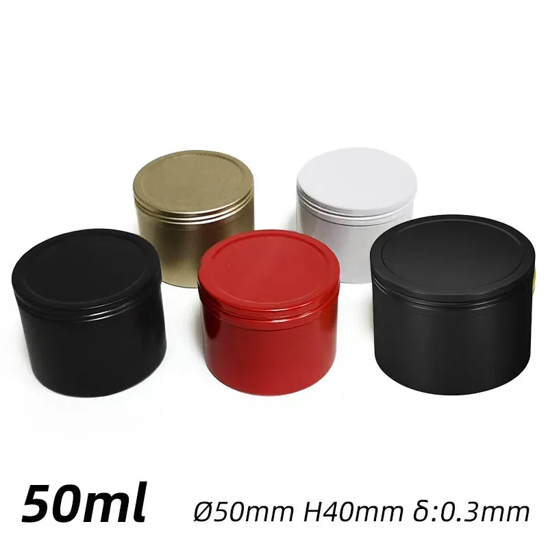 10pcs 50ml Round Aluminum Tin DIY Candle Containers Cosmetic Aromatherapy Storage Sealed Can Travel Toiletries Dispensing Cans