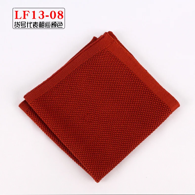 Knitting Wool Men's Solid Black Pocket Square Suit Formal Dress Accessories Small Scarf Towel Wedding Chest Handkerchief 25.5cm