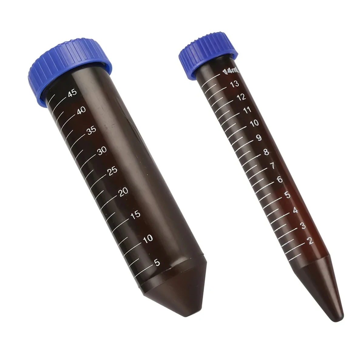 10Pcs 15ml 50ml Brown Centrifuge Test Tube Light-proof Plastic Screw Cap Cone Bottom Laboratory Analysis Sample Vial Test Tube