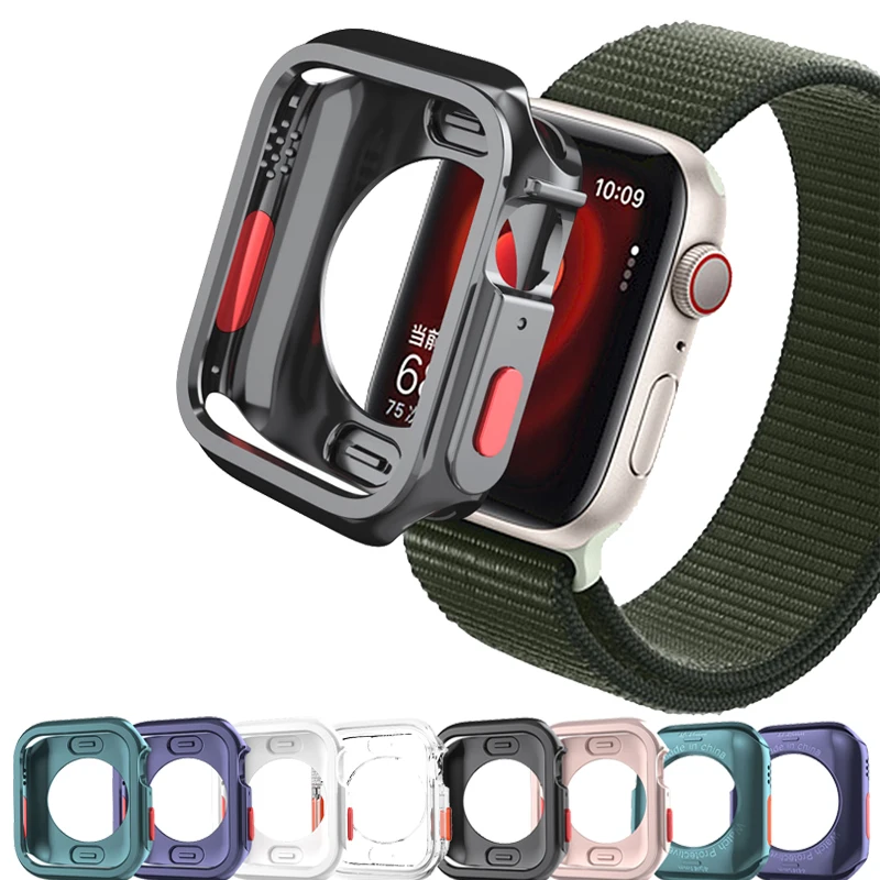 

Чехол для часов Apple Watch 44 мм 40 мм 45 мм 41 мм, защитный чехол из ТПУ, полый бампер для Iwatch Series 9 8 7 Se 4, аксессуары