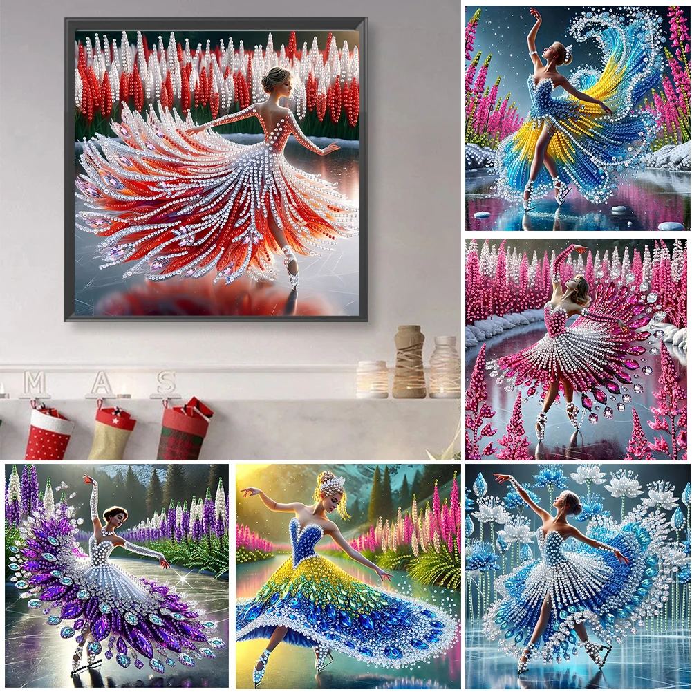 5D DIY Partial Special Shaped Drill Diamond Painting Kit Girl Decoration 30x30cm