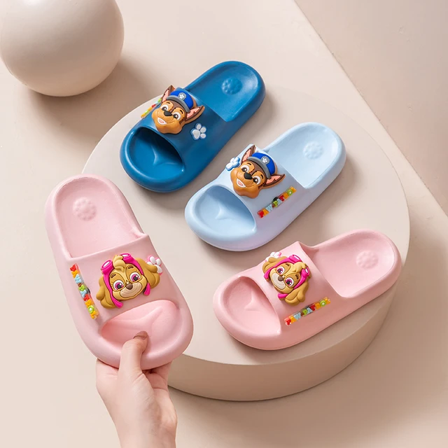 PAW PATROL Children's Slippers Boys Summer Home Bathroom Non-slip Indoor Soft Bottom Cartoon Flip-flops Girls ear Outside