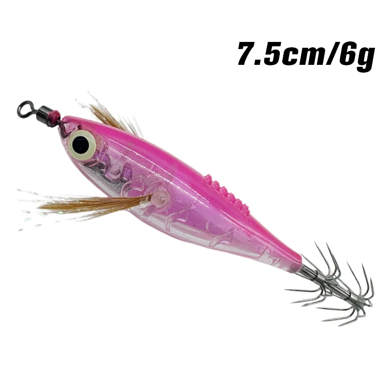 1/3pcs Webfoot Octopus Egi Squid Bait Luminous Horizontal Egi Fishing Lure Cuttlefish Wood Shrimp Octopus Bait 문어에기