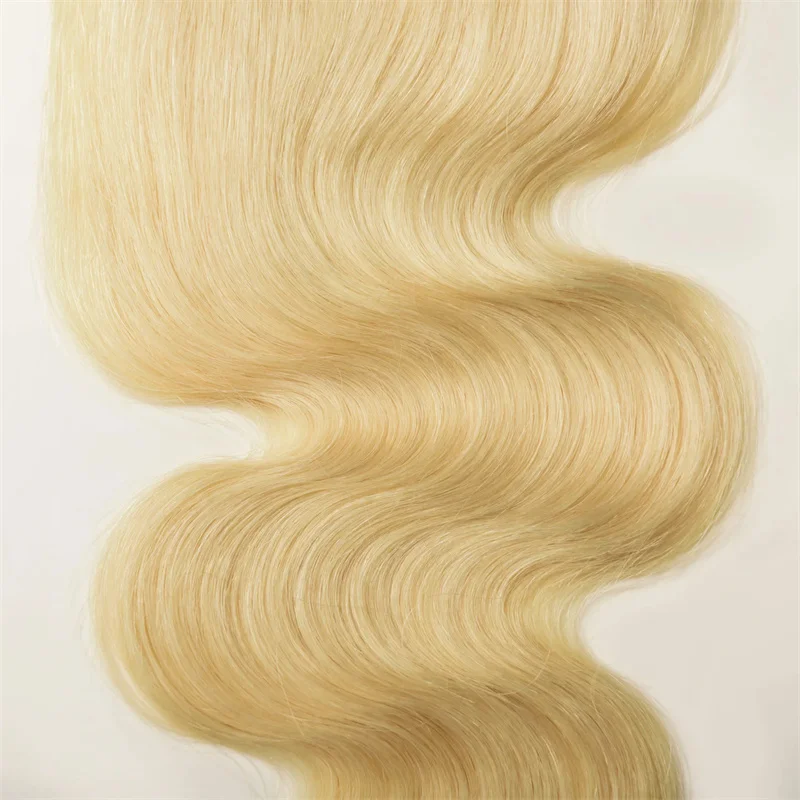 613 Blonde 4x4 Lace Closure Body Wave Human Hair Pre-Plucked Hairline 10-22 Inch Brazilian Virgin Hair Transparent Lace