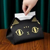 New Pu Leather Car Tissue Box Cute Cat Multi-Functional Storage Box Household Living Room Restaurant Coffee Table Drawer Box 4