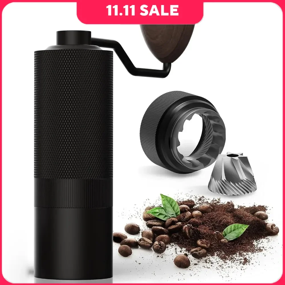 Coffee Grinders Stainless Steel Conical Burr Internal Adjustable Setting Double Bearing Positioning Coffee Bean Grinder