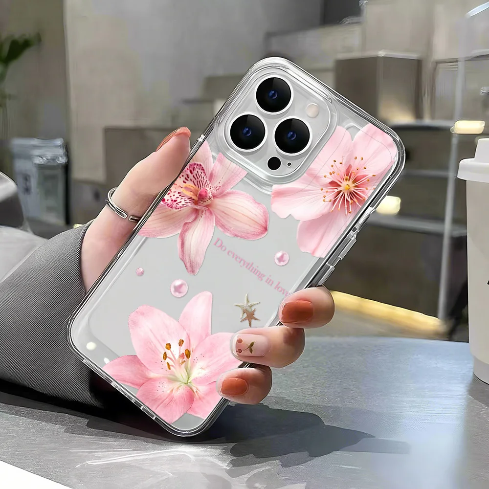 Trumpet Flower Soft Silicone Transparent Phone Case