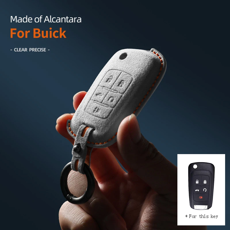 

Car Key Case Cover Holder Key Shell Buckle Alcantara For buick Lacross GL8 5 Buttons Keychain Accessories