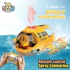 2.4G Remote Control Motorboat With Spray Light Waterproof Double Propeller Rc Boat Swimming Pool Kids Toy RC Boat Gift For Boys 1