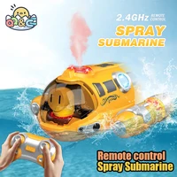 2.4G Remote Control Motorboat With Spray Light Waterproof Double Propeller Rc Boat Swimming Pool Kids Toy RC Boat Gift For Boys 1
