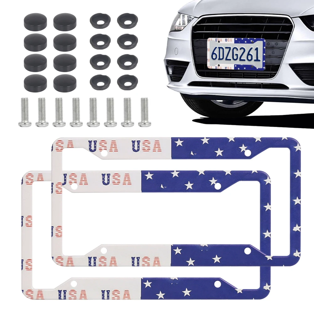 

Universal License Plate Frame 31x16cm USA License Plate Cover Aluminum License Plate Holder UV Coated Protection Car Accessories