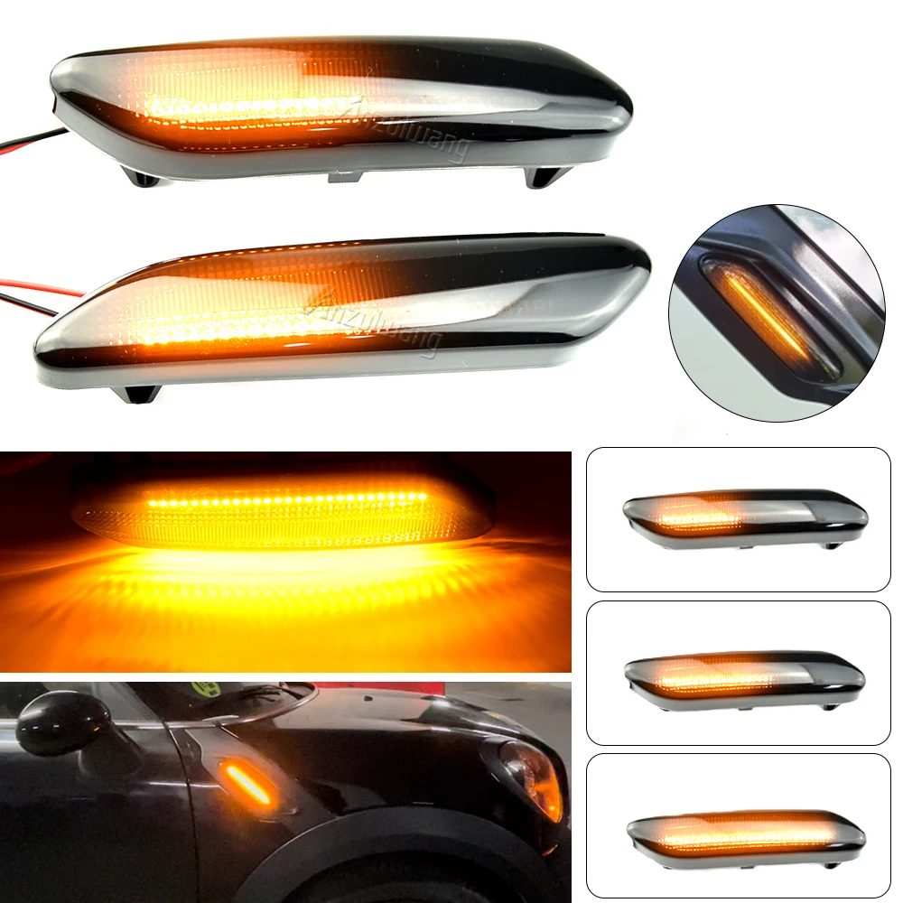 

2PCS Led Dynamic Side Marker Turn Signal Repeater Light Sequential Blinker Light For Mini Cooper R60 Countryman R61 PACEMAN