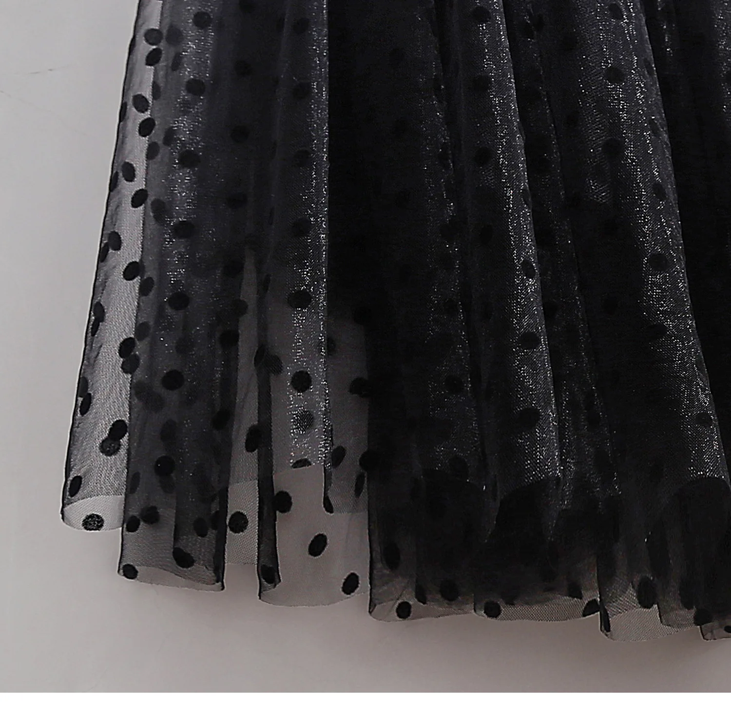 hoop skirt 2022 Women Black Long Big Swing Ball Gown Tulle Skirt High Waist Pleated Polka Dot Maxi Skirt Lolita Saia Jupe Faldas black tennis skirt