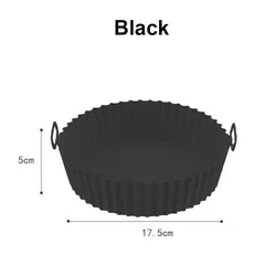 Non - Stick Reusable Silicone Air Fryer Liners - Food Safe Cooking Accessories (Black)