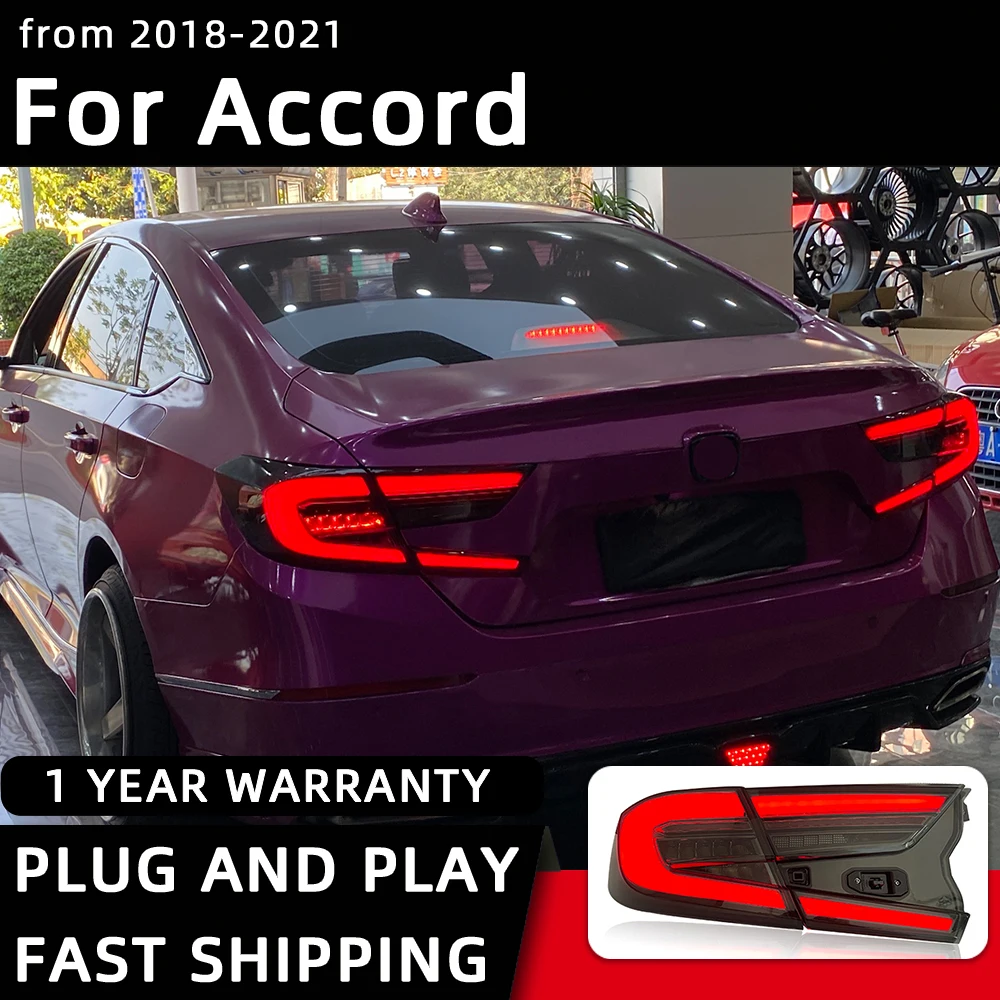 

Автостайлинг, задние фонари для Honda Accord G10, светодиодная задняя фара 2018-2021, задняя фонарь DRL, Задний сигнал поворота, автомобильные аксессуары