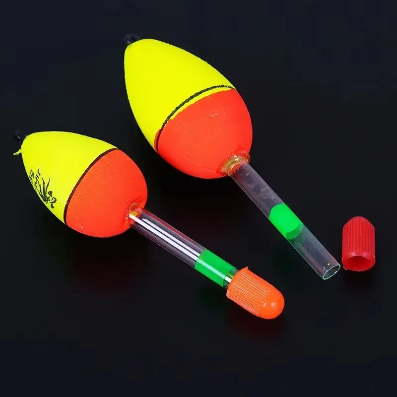 4/2pcs EVA Luminous Fishing Night Float Light Stick Foam Plastic Bobber Sea Rock Fishing Floats Buoyancy 10/20/30/50/60g/70/80g