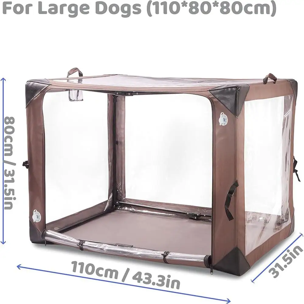 ICU Nebulizer Therapy Cage Pet Oxygen Therapy Incubator with Comfort Pad and Waterproof Bag Dog Cat Nebulization Use