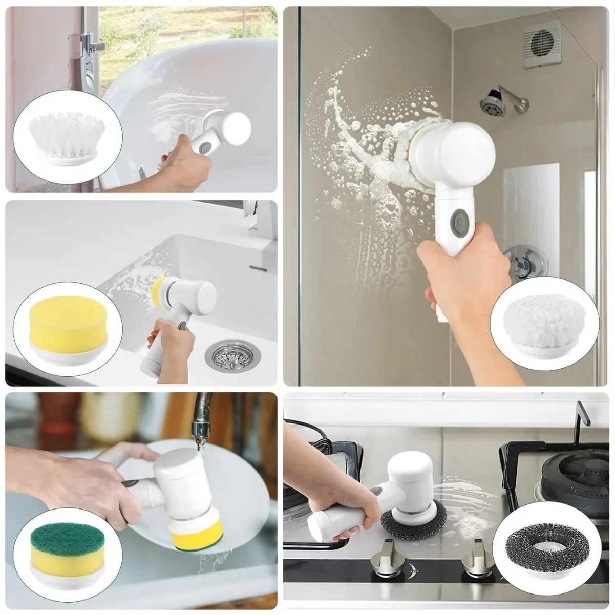 Cleaning Brush Xiaomi Electric Spin Scrubber Power Clean Bathroom Kitchen Cleaning Brush Scrubber Electric Cleaning Brush Products For Home