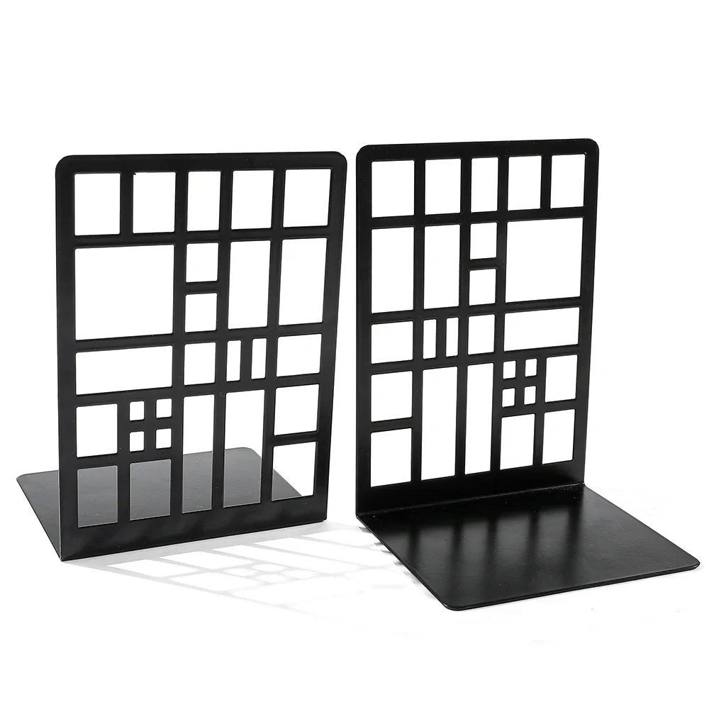 Book Holder Bookcase Railing Book End Bookcase End Heavy Duty Book Storage Home Holder Iron 2pcs