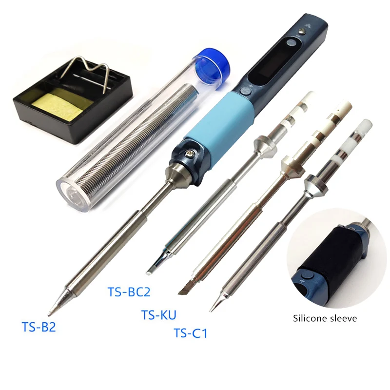 electronics soldering kit Pine64 Pinecil Smart Mini Portable Soldering Iron Dual Power USB-C DC5525 DC Jack Welding Tool with B2 BC2 KU C1 Tip electronics soldering kit Welding Equipment