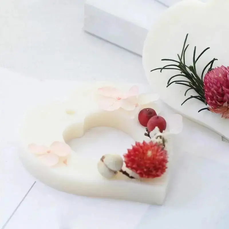 DIY Creative Handmade Silicone Mold Aromatherapy Plaster Soap DIY Cake Decoration 4 Sets Of 2 Hearts Can Be Divided Accessories