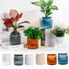 NEW High-end Hydroponic Plants Pot Self Watering Flowerpot Indoor Mini Succulent Planter Tabletop Vase Self-watering Plastic Pot 1