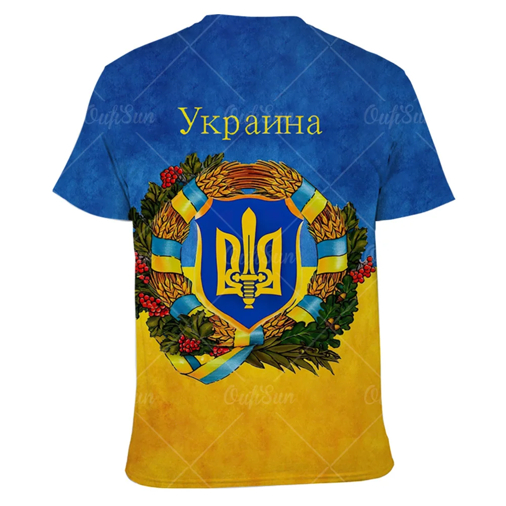 Vintage 3D Printed T-Shirts for Men Ukrainian T Shirt Men Clothing New Flag Short Sleeves Summer Fashion O-Neck Harajuku Top Tee