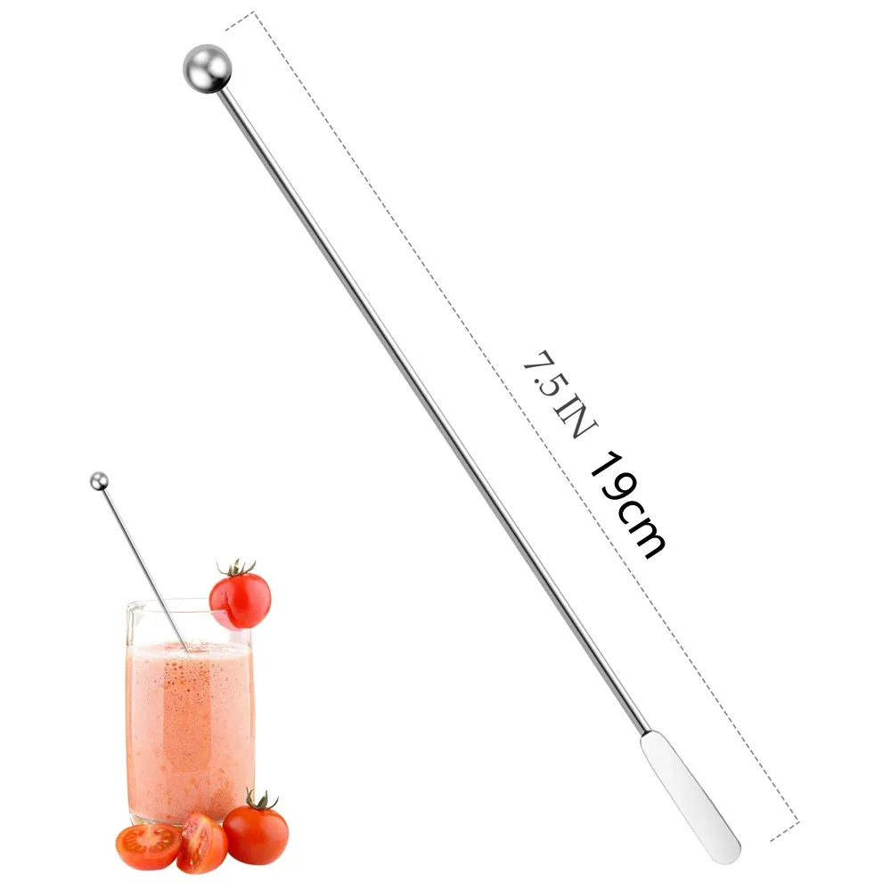 7.5 Inch Stainless Steel Coffee Beverage Stirrers Coffee Stir Stick Cocktail Swizzle Stick Stirrer 10 Pack