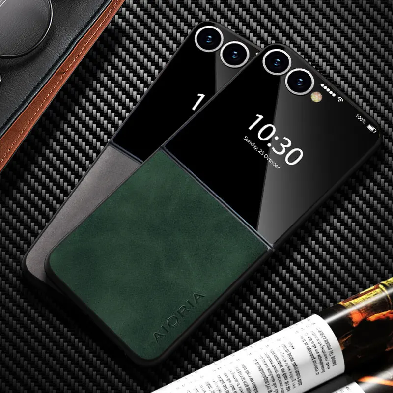 Fashionable Durable Leather Flip Phone Case - Elegant Design Cover