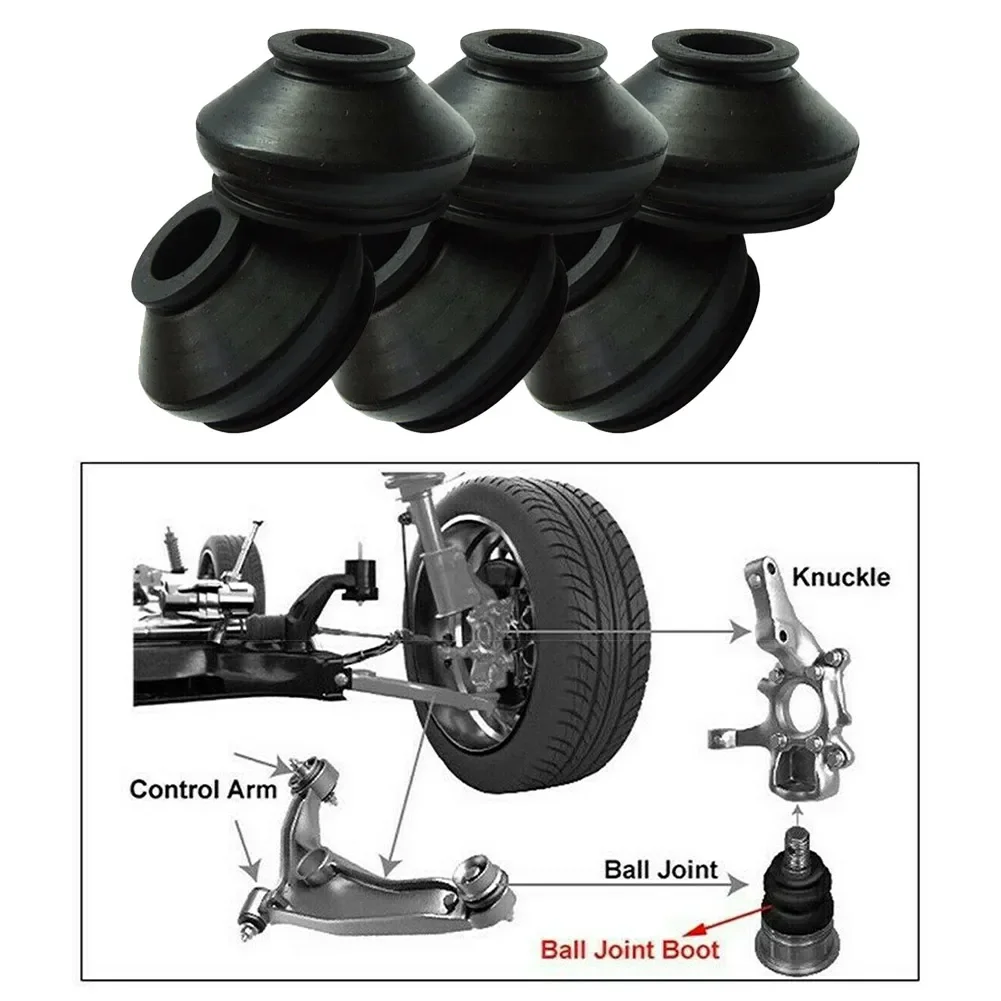 Car suspension parts 6pcs Rubber Tie Rod End And Ball Joint Dust Boots Cover Universal Ball Joint Boot Replacement