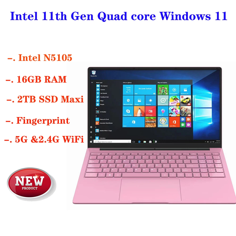 2023 New MOLOSUPER 15.6 inch Laptop 16GB DDR4 1TB/512GB/256G SSD Dual WiFi Office Learning Ultrabook Windows 11 Notebook