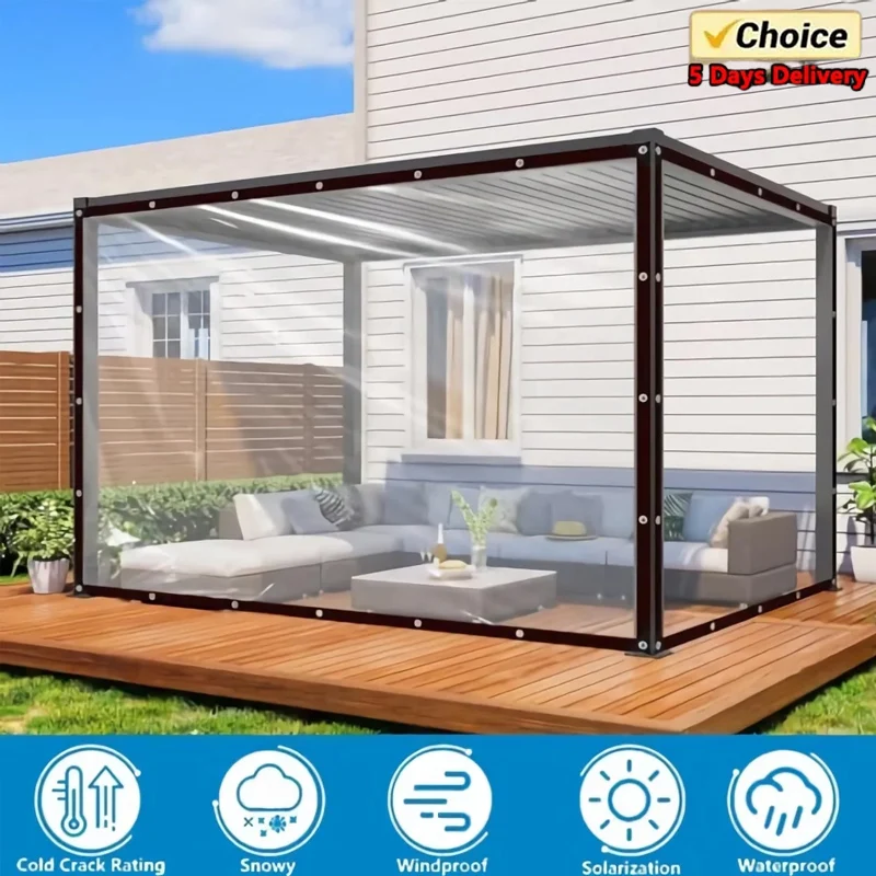 Transparent rainproof shading cloth tarpaulin 2x4M waterproof tarpaulin waterproof tarp tarpaulin rain cover ultralight tarp