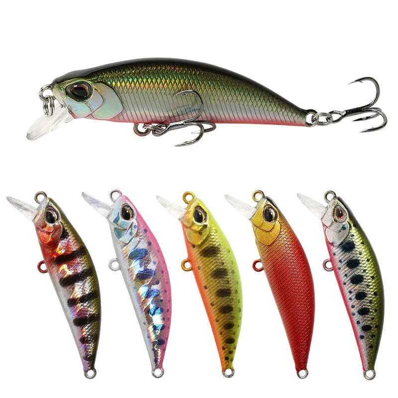 

1Pcs 48mm/50mm 4.3g/5g Fishing Lure Minnow Wobbler Slow Sinking Jerkbait Swimbait Artificial Hard Bait Trout Bait Bass Carp Bait