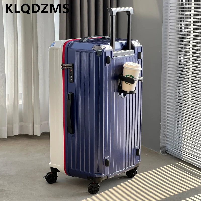 

KLQDZMS 20"22“24"26"28"30"32"34"36 Inch Suitcase New Large-capacity Trolley Case Men Boarding Box with Wheel Rolling Luggage