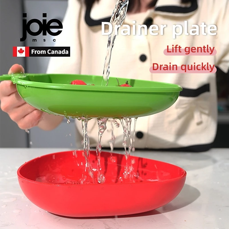 joie Berry Plate Fruit Washing and Draining Basket Double Layer Cute Kitchen Plasti Multifunctional Fruit Plate kitchen tools