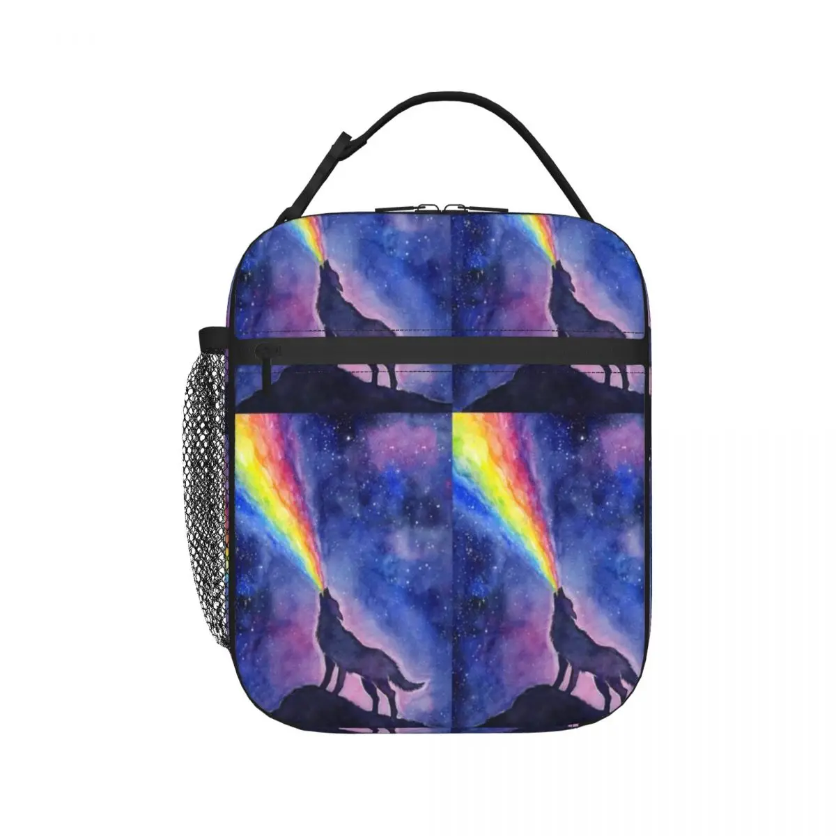 Wolf Howling Rainbow In Space One Lunchbag