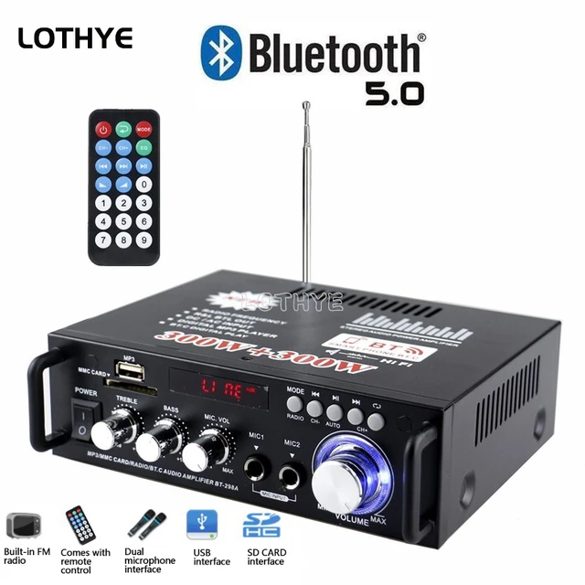 Bluetooth 5,0 Mini Audio Power Verstärker 2,0 Kanal 40W * 2 HIFI Digital  Stereo Audio Verstärker Heimkino Mit fernbedienung