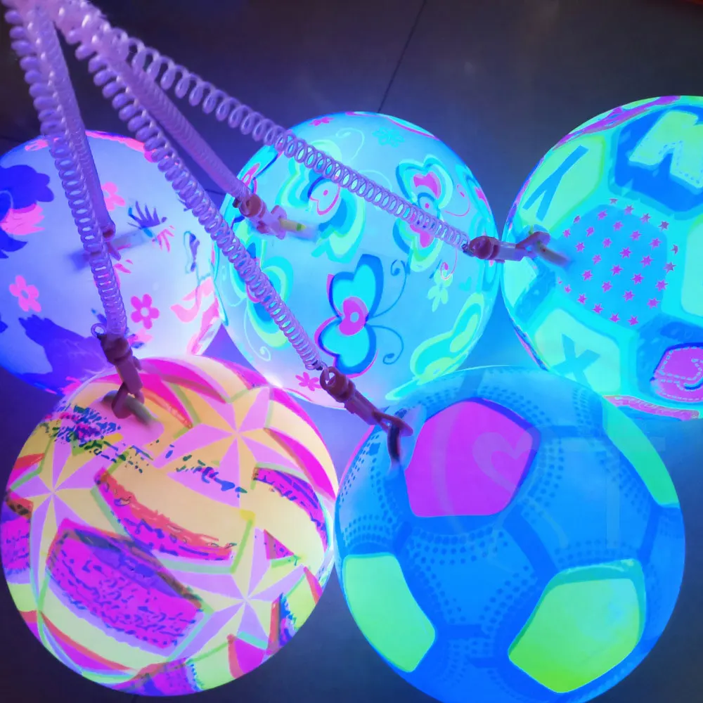Portable Luminous Ball Flashing Sport Fitness Inflatable Throwing Bouncy Ball Rubber Parent-child Outdoor Interactive Games Toys 2