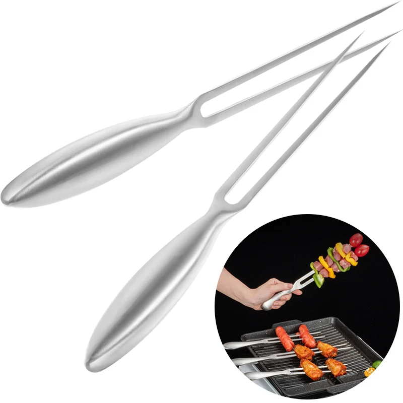304 Stainless Steel Serving Forks Large Meat Forks for Carving Kitchen Non Handle for Kitchen Roasting Grilling Prep