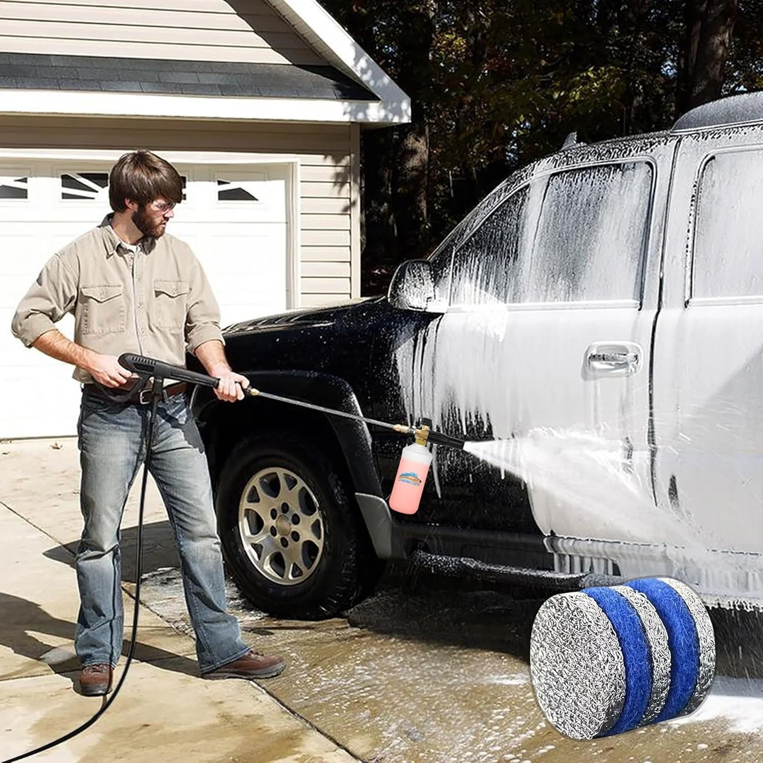 Foam Cannon Mesh Filter Foam Richer Lather Maker Nozzle Tips For High Pressure Snow Lance Universal