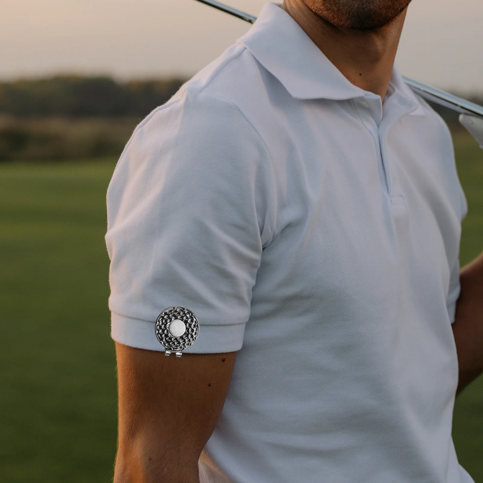 2 Pcs Golf Hat Clip Decorative Golfs Marker Portable Ball Markers Zinc Alloy Convenient